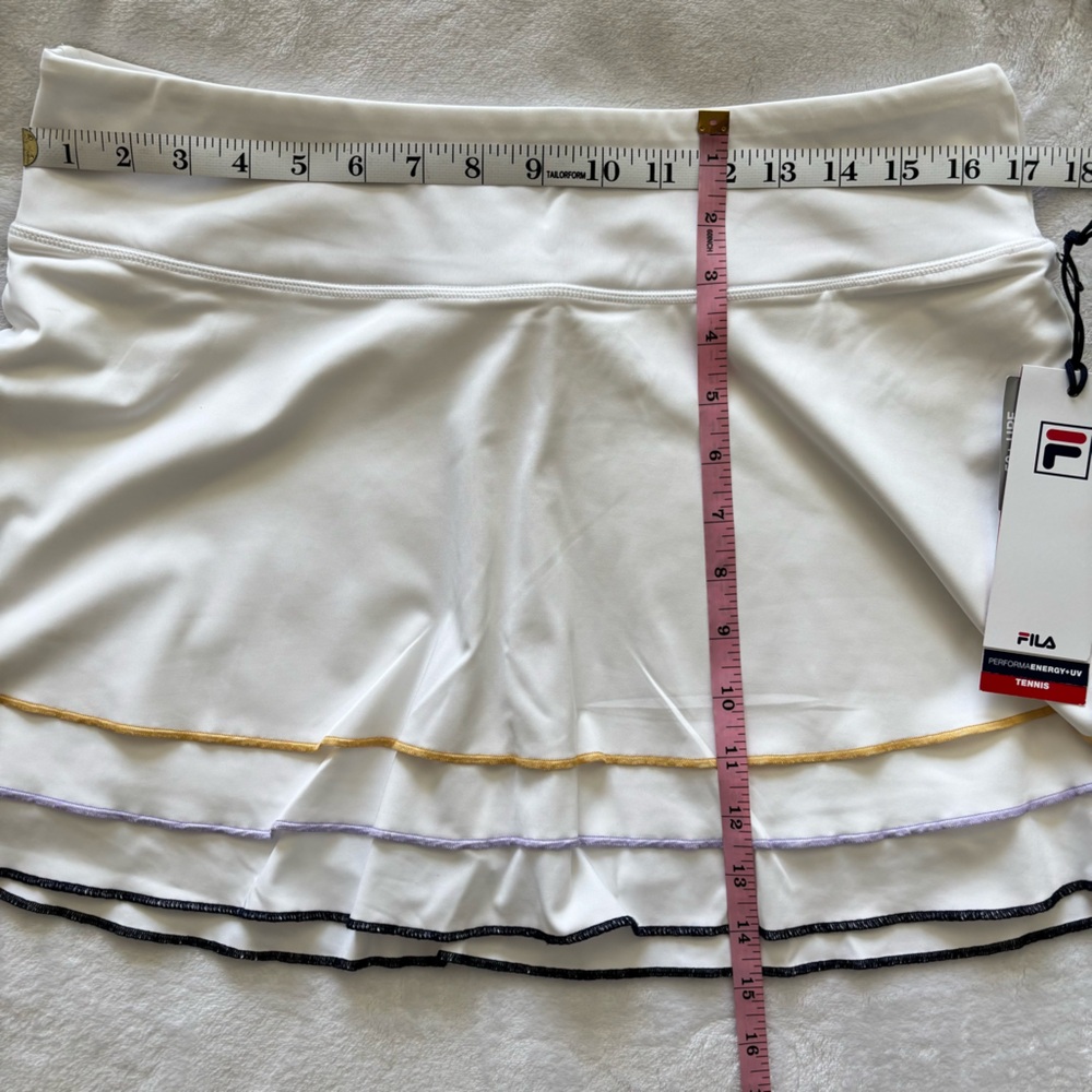 Fila White Tennis Skort with Gold and Lavender Trim - Picture 15 of 16